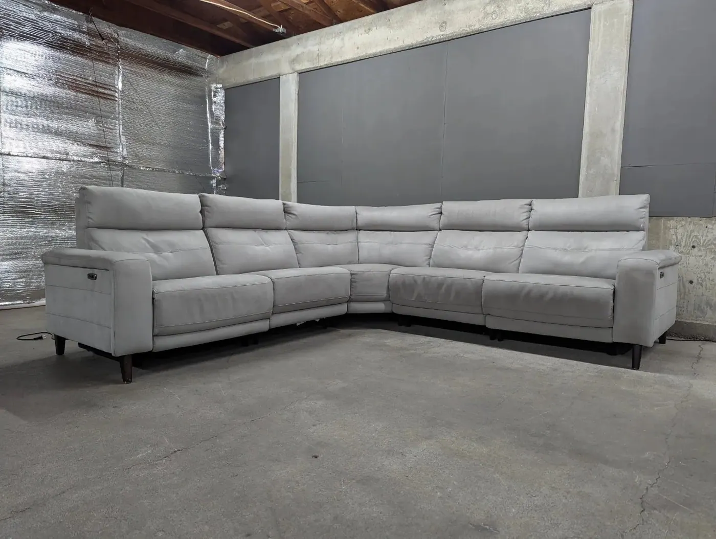Gray Modular Sectional w/ Power Recliners, view 3