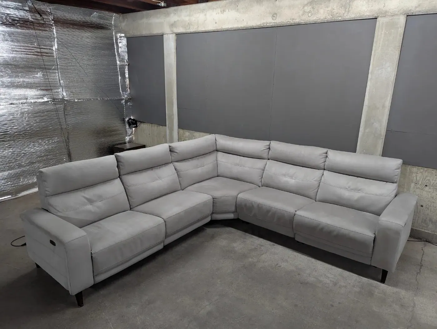 Gray Modular Sectional w/ Power Recliners, view 4