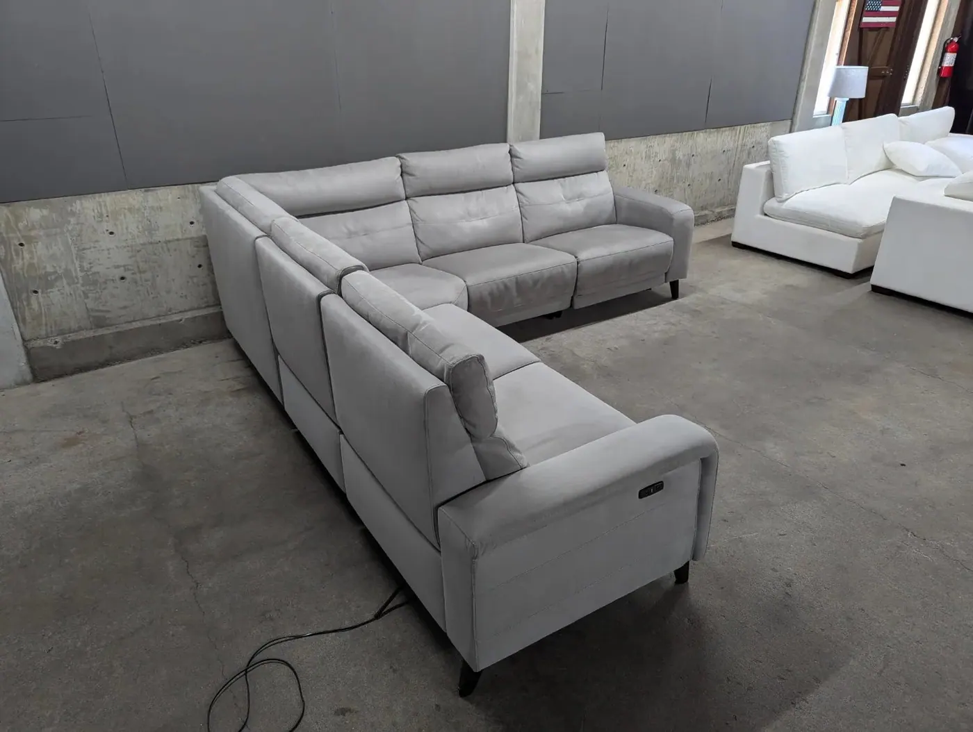 Gray Modular Sectional w/ Power Recliners, view 6