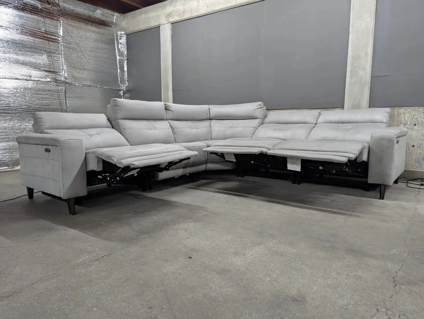 Gray Modular Sectional w/ Power Recliners, view 7