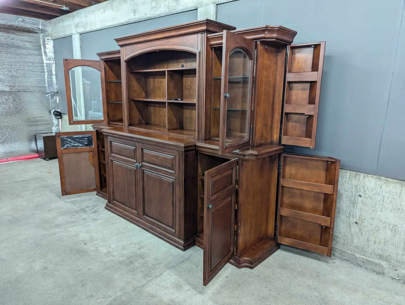 Solid Wood Entertainment Center w/ Hidden TV Lift, view 4