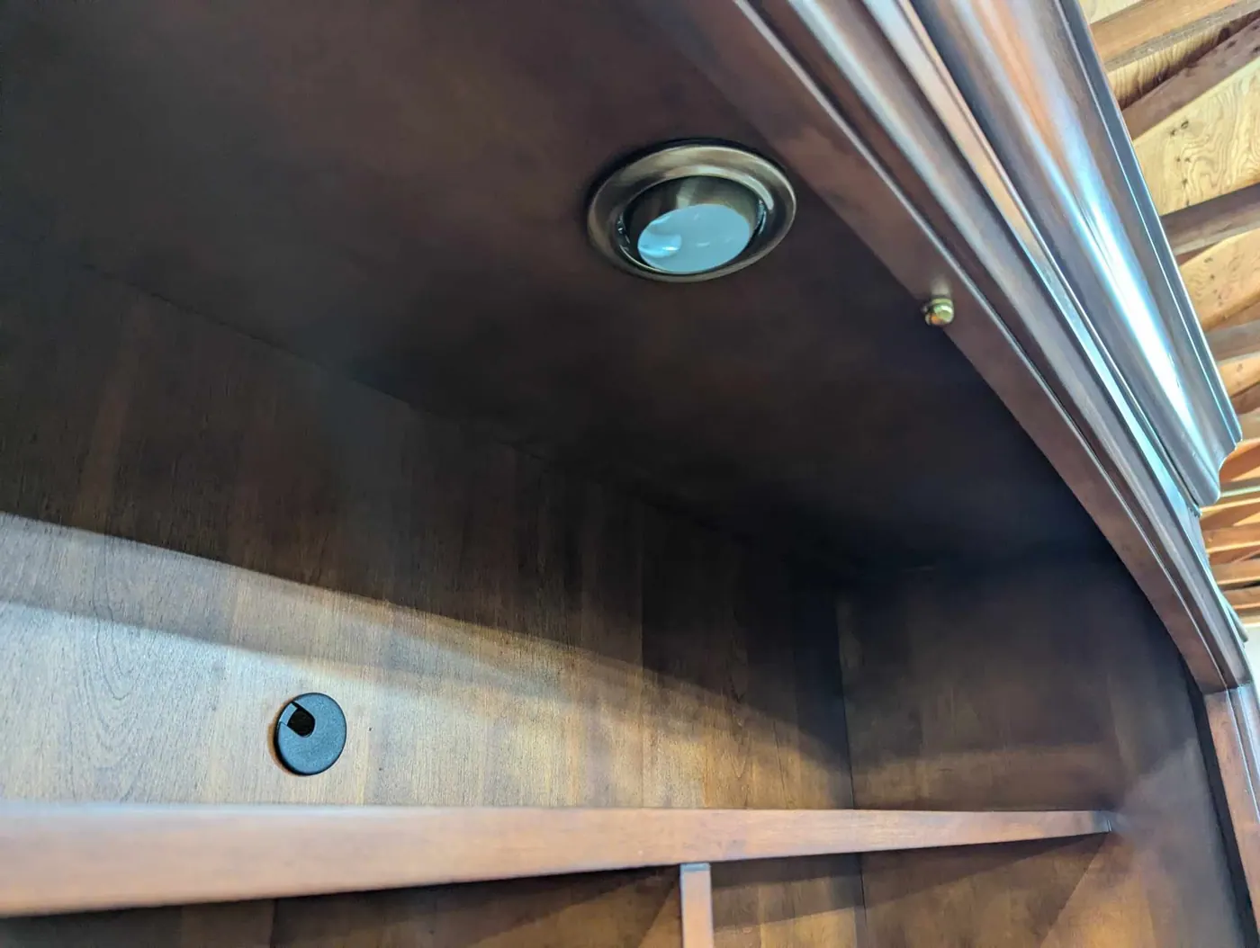 Solid Wood Entertainment Center w/ Hidden TV Lift, view 6