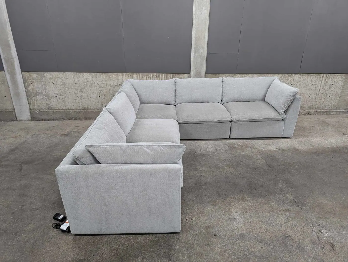 Light Gray Modular Sectional w/ Power Footrests, view 4
