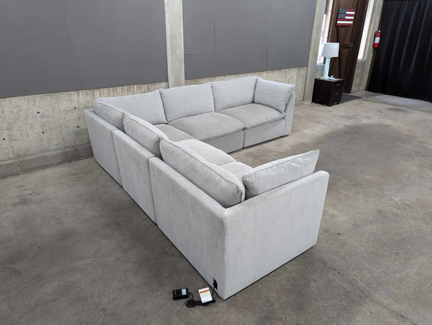 Light Gray Modular Sectional w/ Power Footrests, view 6