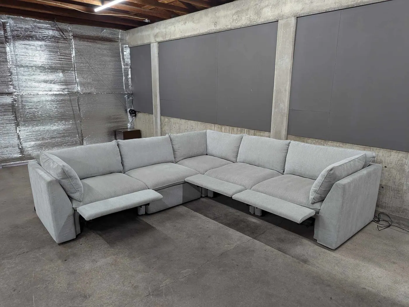Light Gray Modular Sectional w/ Power Footrests, view 7