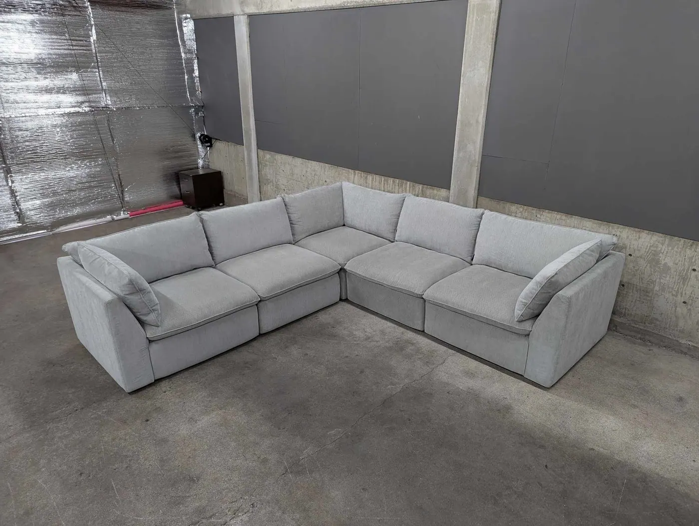 Light Gray Modular Sectional w/ Power Footrests, view 2