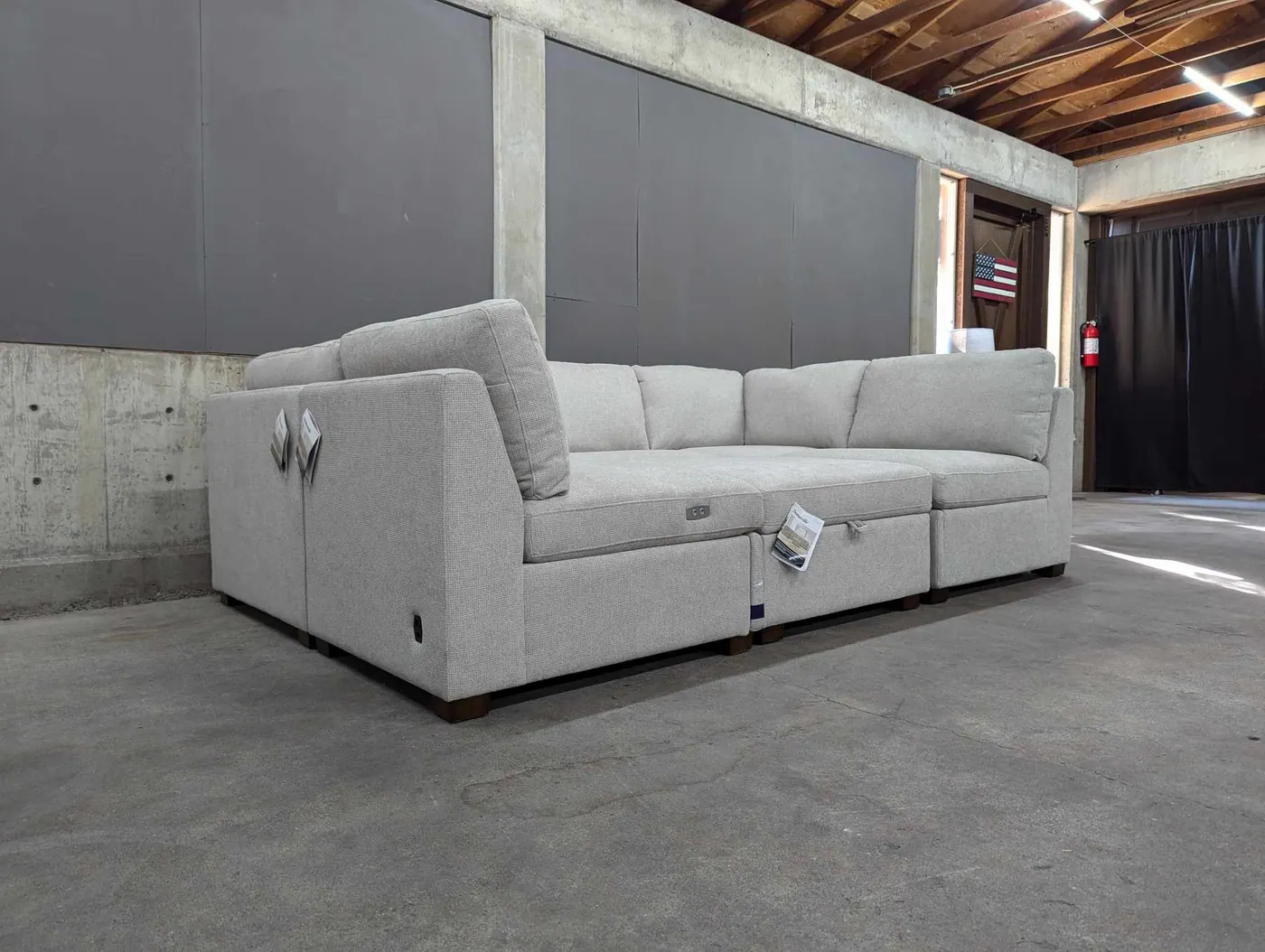 Light Gray Rockford 6-Piece Modular Sectional w/ Power Footrests, view 5