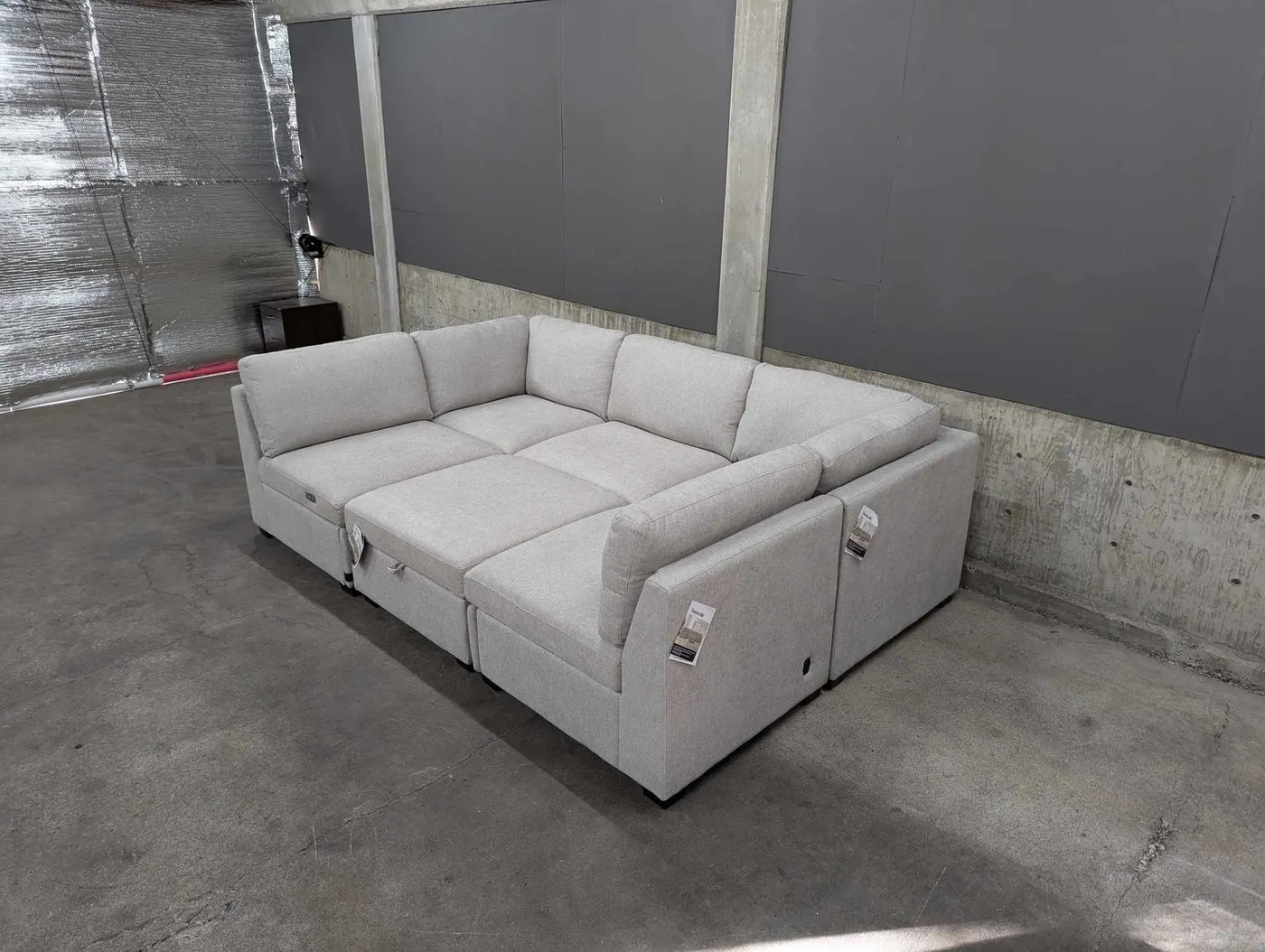 Light Gray Rockford 6-Piece Modular Sectional w/ Power Footrests, view 4