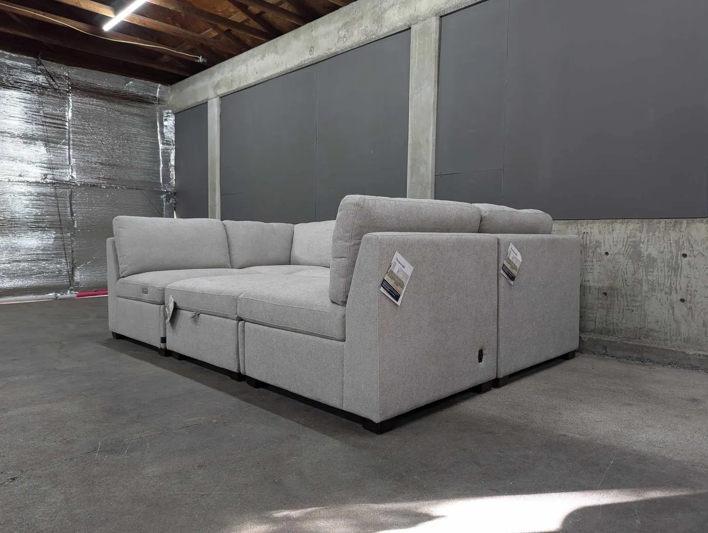 Light Gray Rockford 6-Piece Modular Sectional w/ Power Footrests, view 3