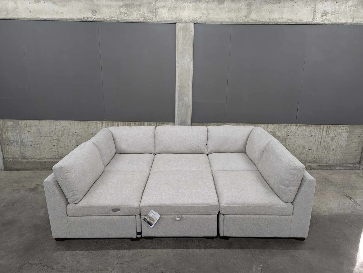 Light Gray Rockford 6-Piece Modular Sectional w/ Power Footrests, view 2