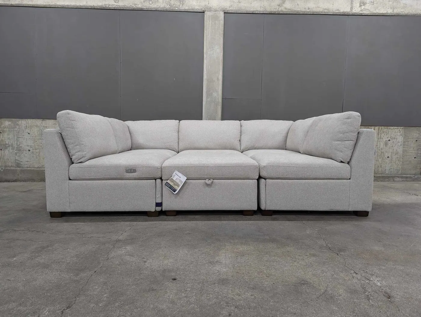 Light Gray Rockford 6-Piece Modular Sectional w/ Power Footrests