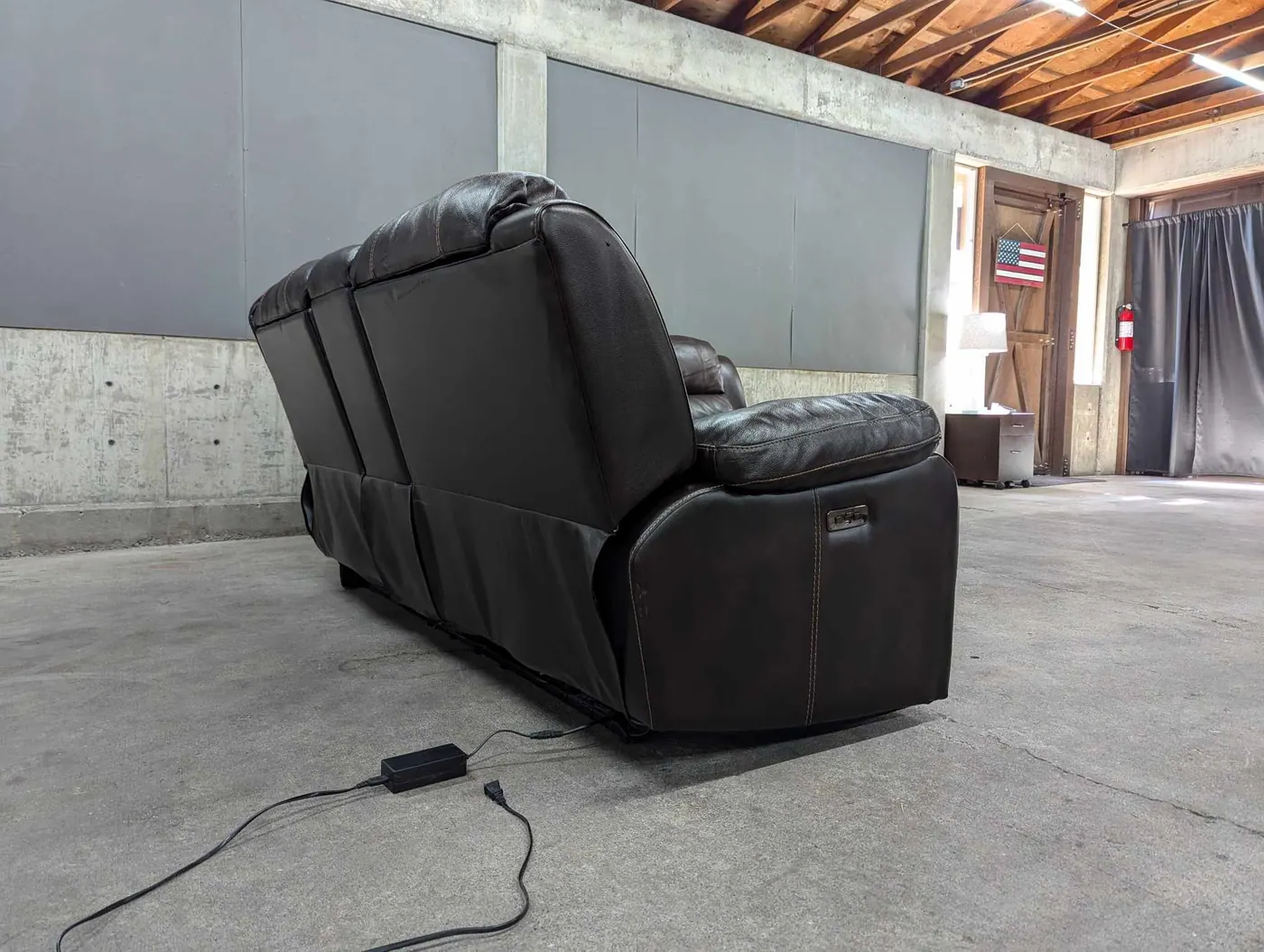 Brown Leather Sectional w/ Power Recliners & Headrests, view 5