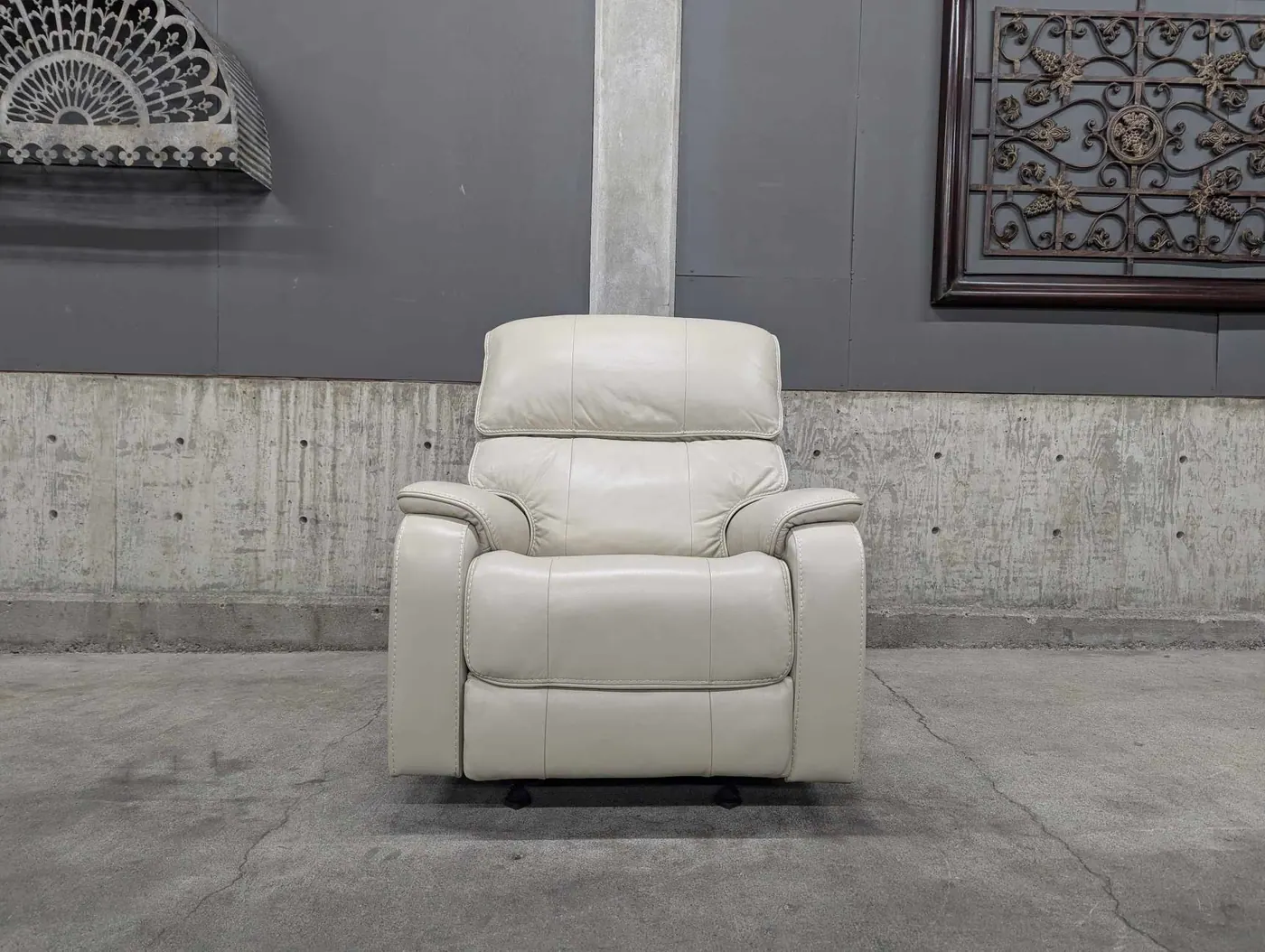Top Grain Leather Power Recliner w/ Power Headrest