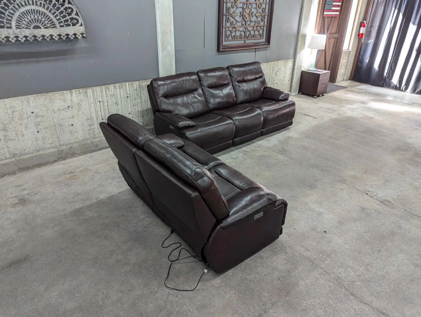 Top Grain Leather Power Reclining Sofa set, view 6