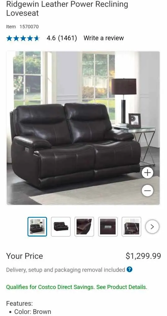 Top Grain Leather Power Reclining Sofa set, view 11