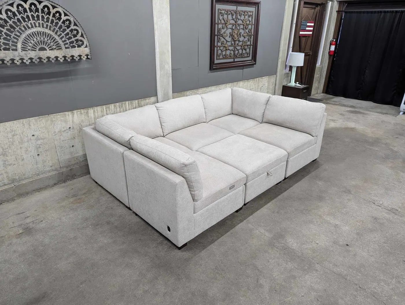 Light Gray Modular Sectional w/ Power Footrests, view 4