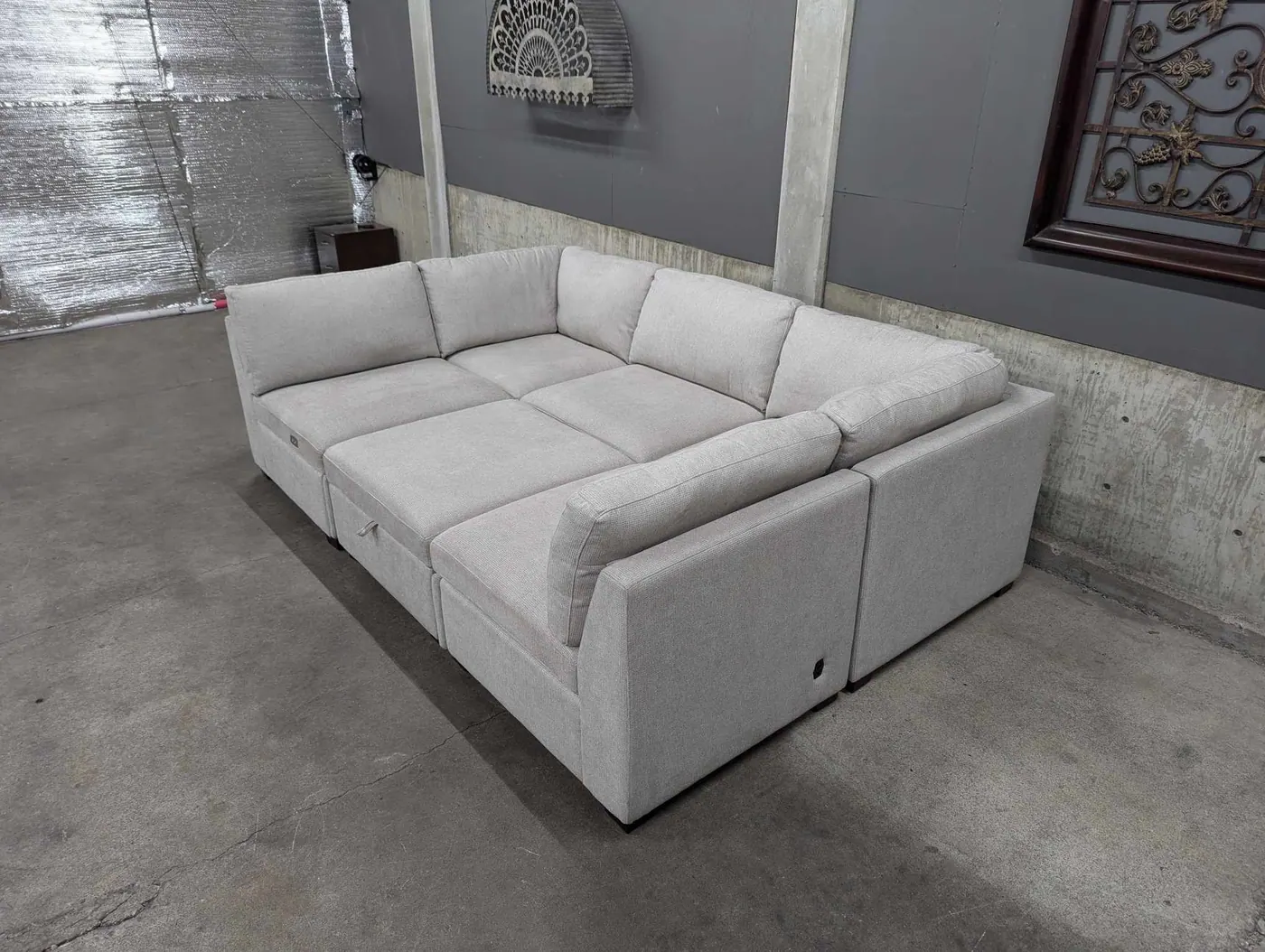 Light Gray Modular Sectional w/ Power Footrests, view 6