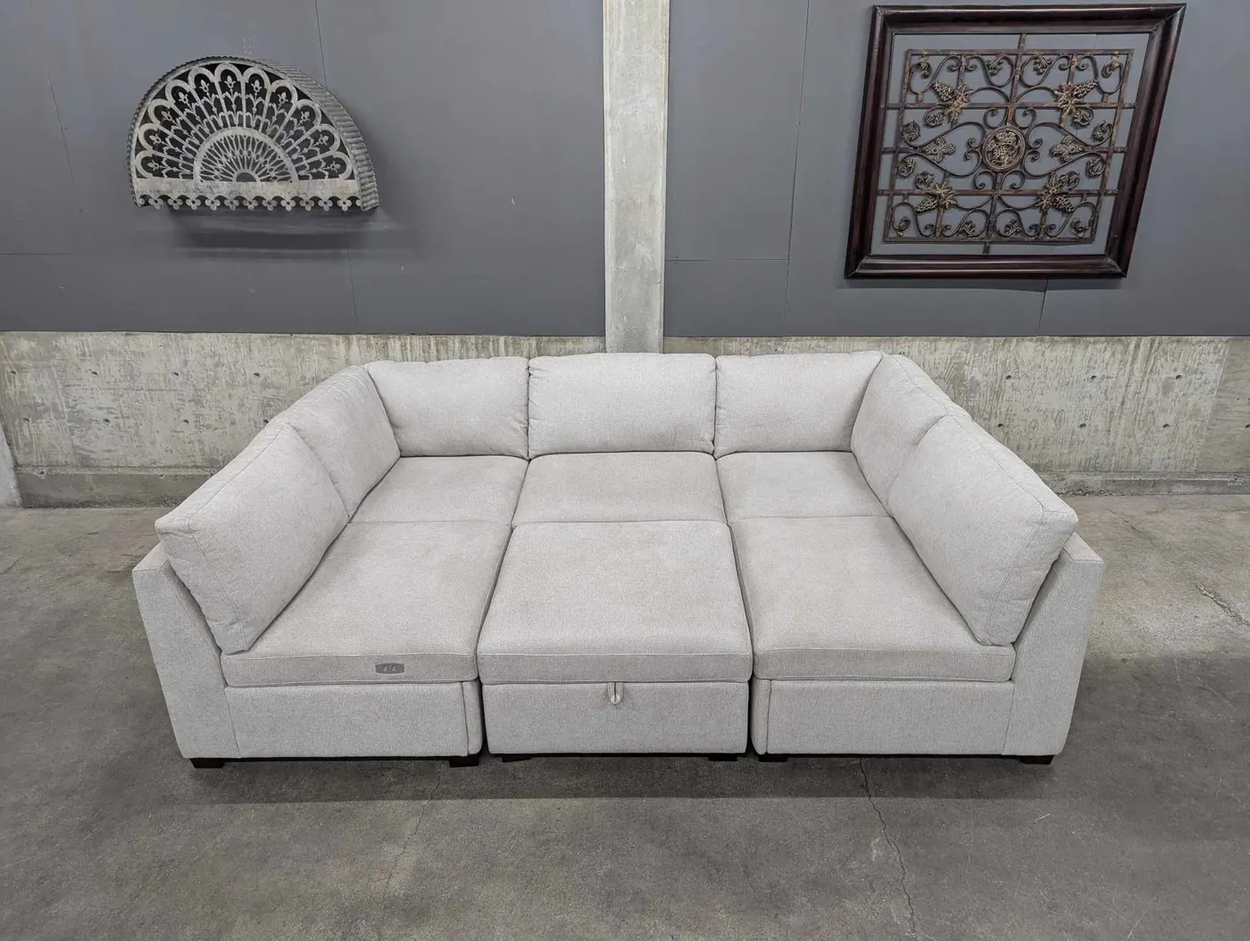 Light Gray Modular Sectional w/ Power Footrests, view 2