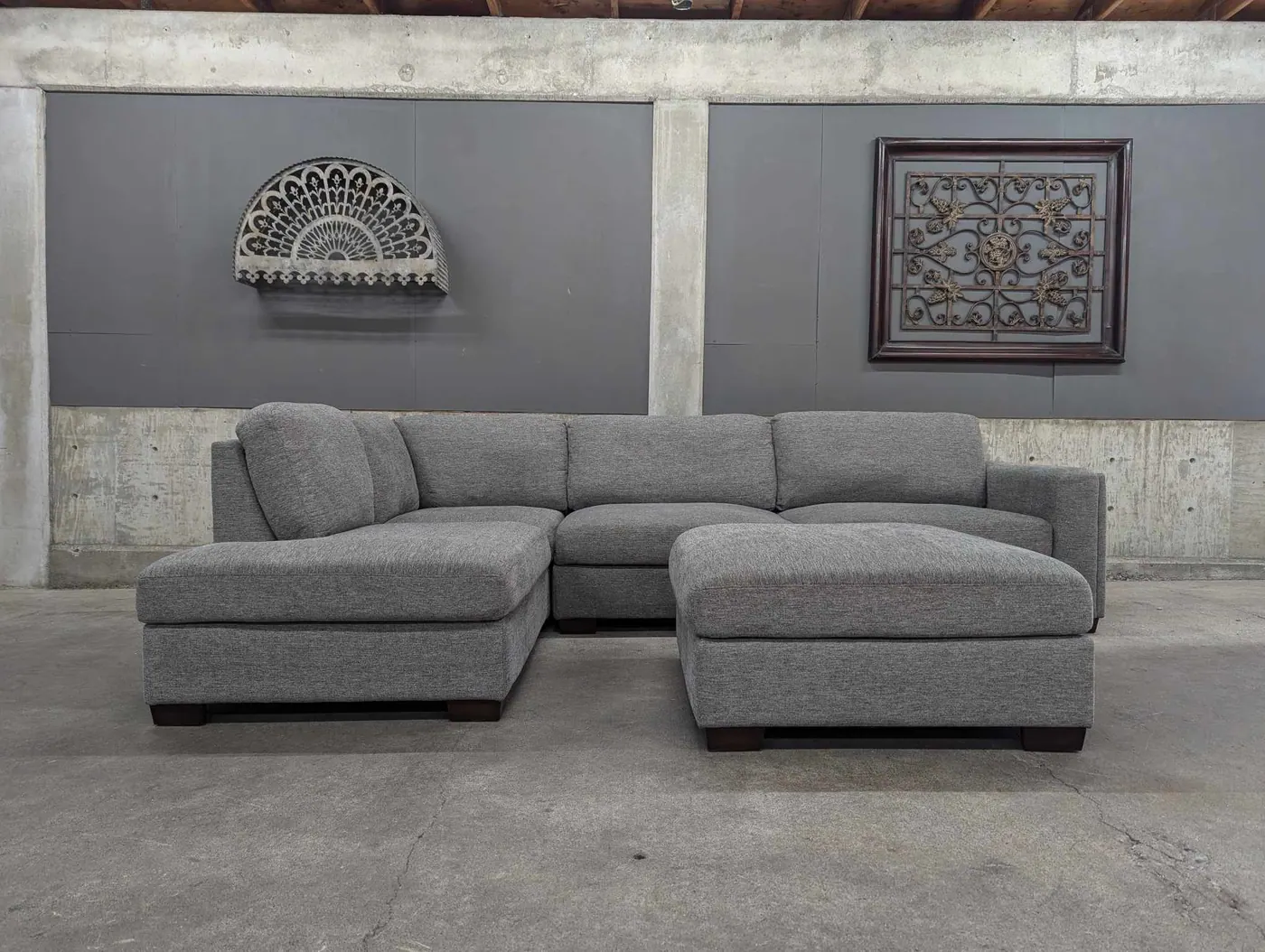 Gray Maycen Sectional with Ottoman