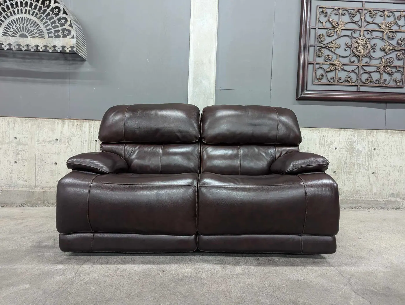 Leather Power Reclining Loveseat with Power Headrest