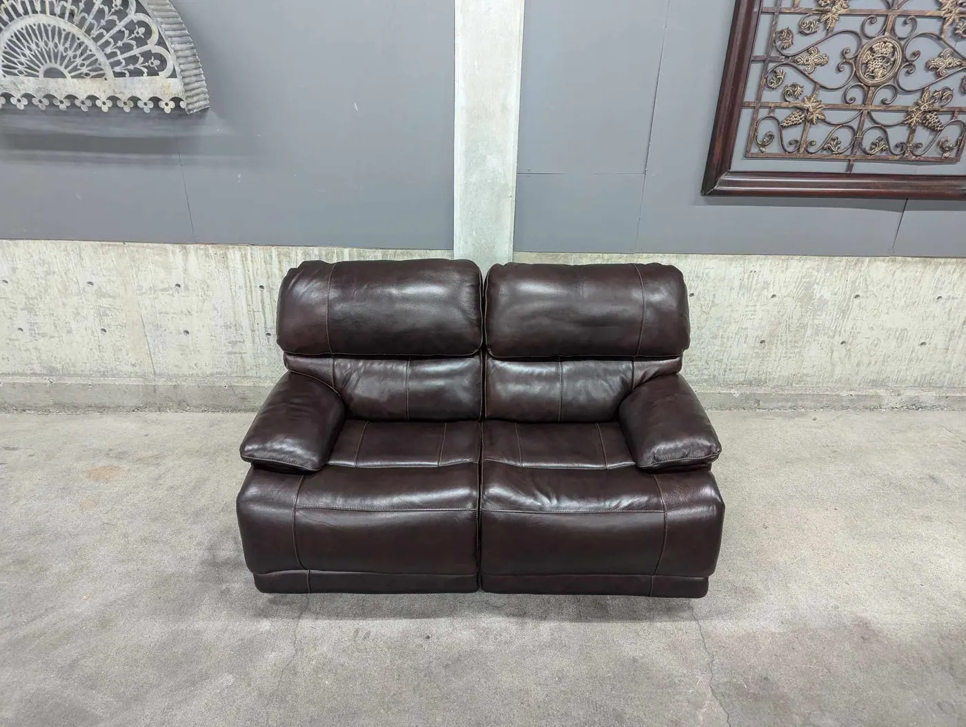 Leather Power Reclining Loveseat with Power Headrest, view 2