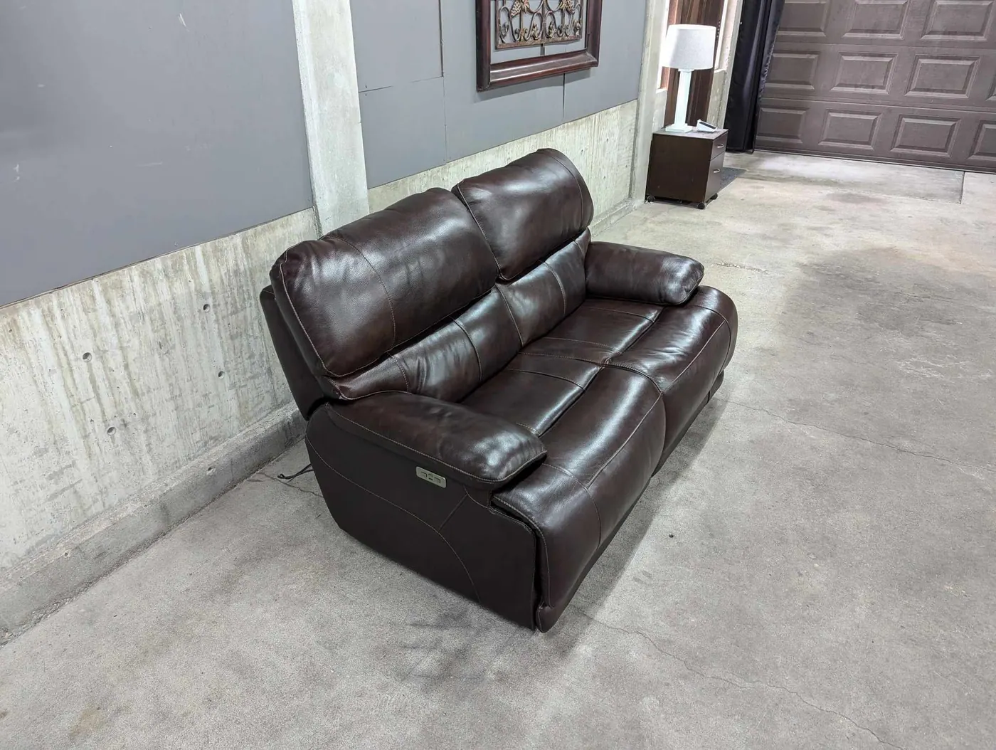 Leather Power Reclining Loveseat with Power Headrest, view 4