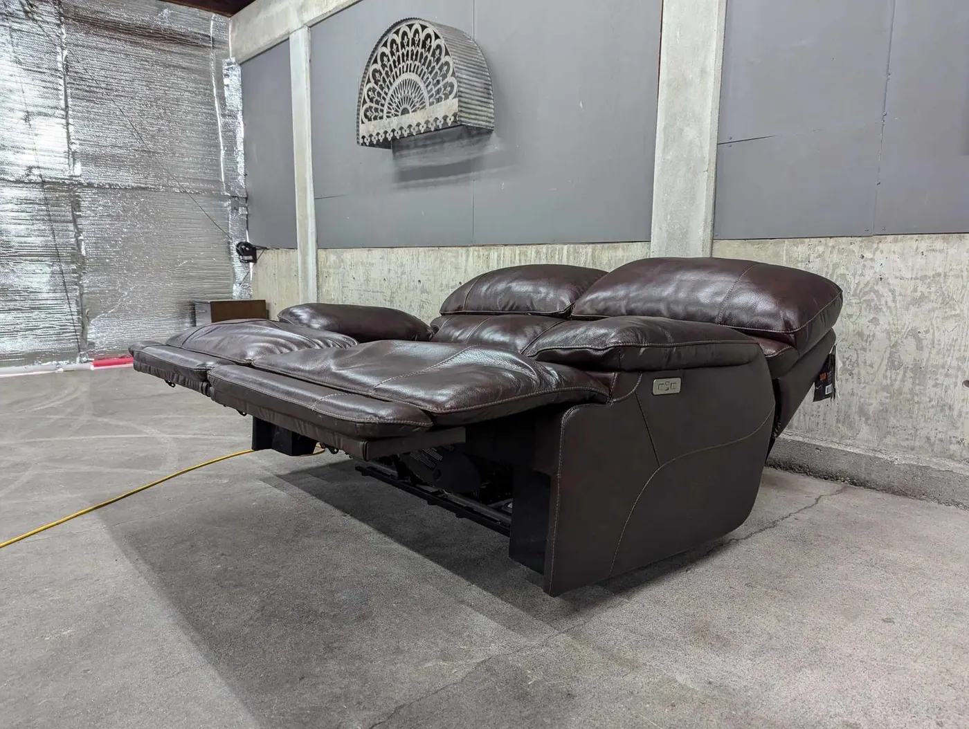 Leather Power Reclining Loveseat with Power Headrest, view 7