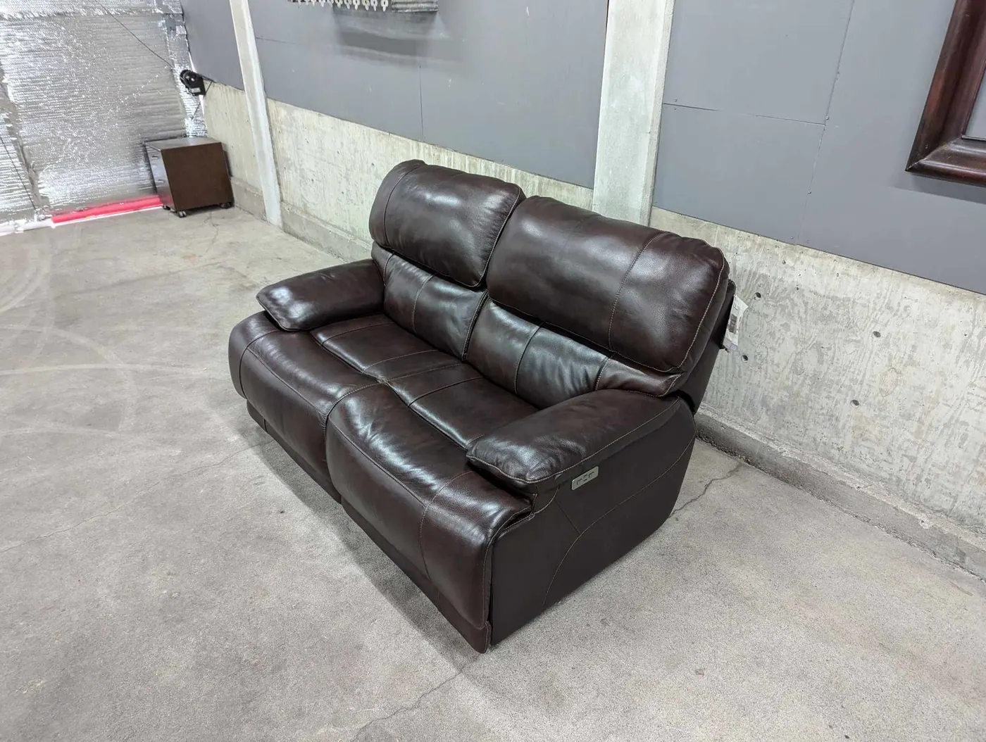 Leather Power Reclining Loveseat with Power Headrest, view 6