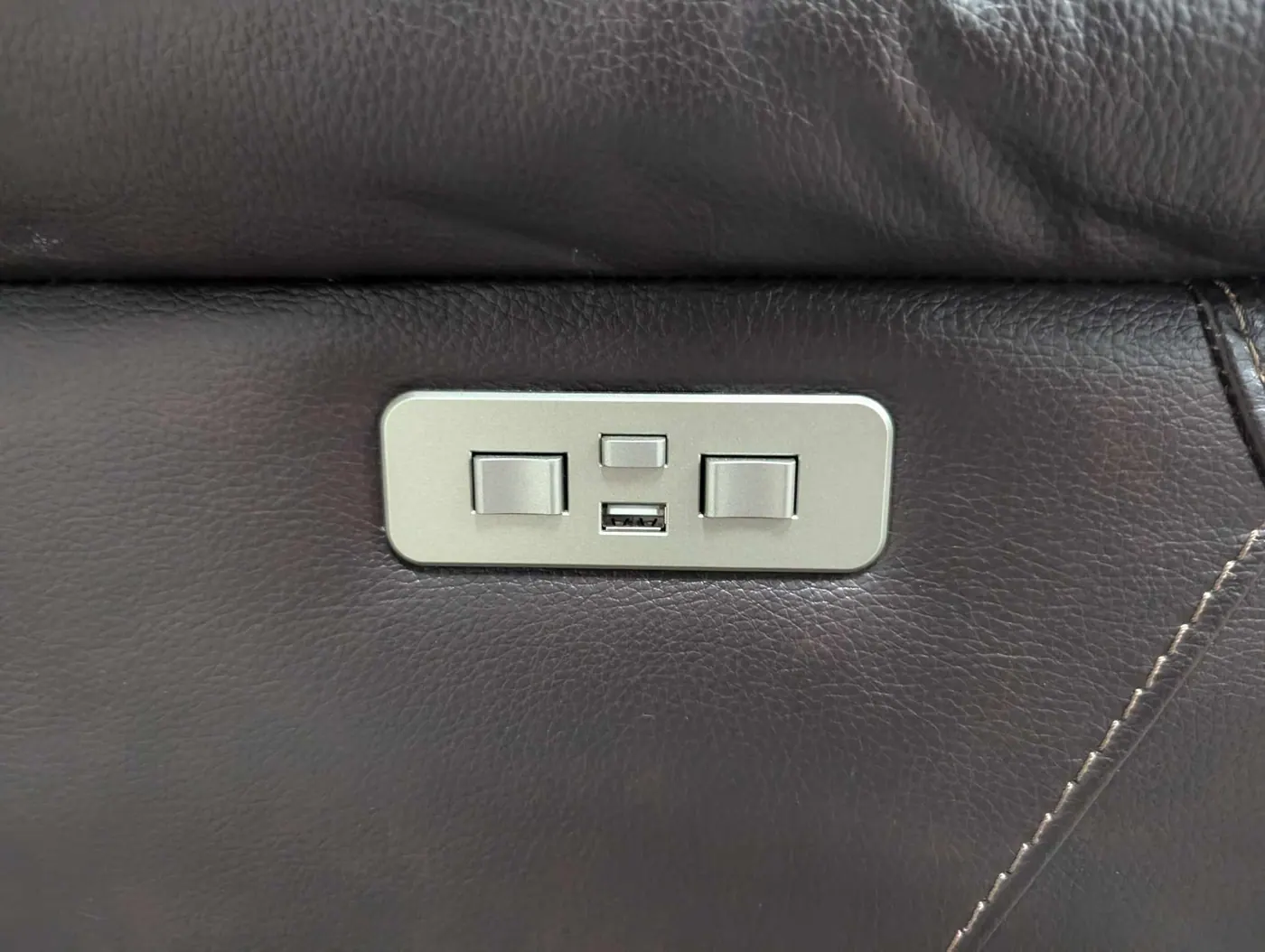 Leather Power Reclining Loveseat with Power Headrest, view 9
