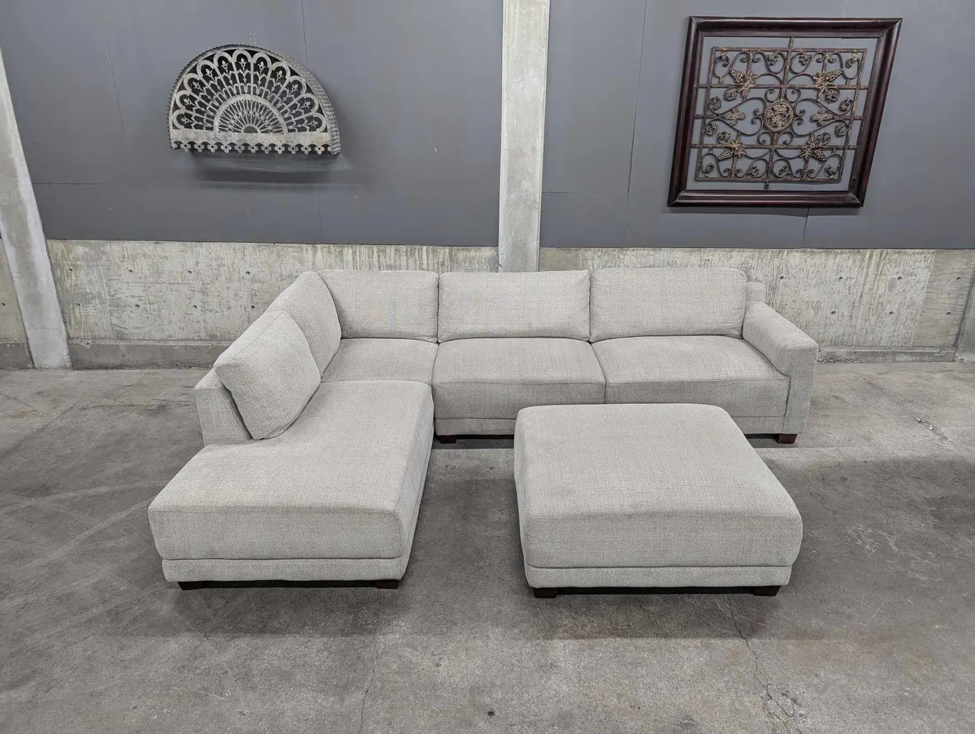 Raylin Fabric Sectional with Ottoman, view 2