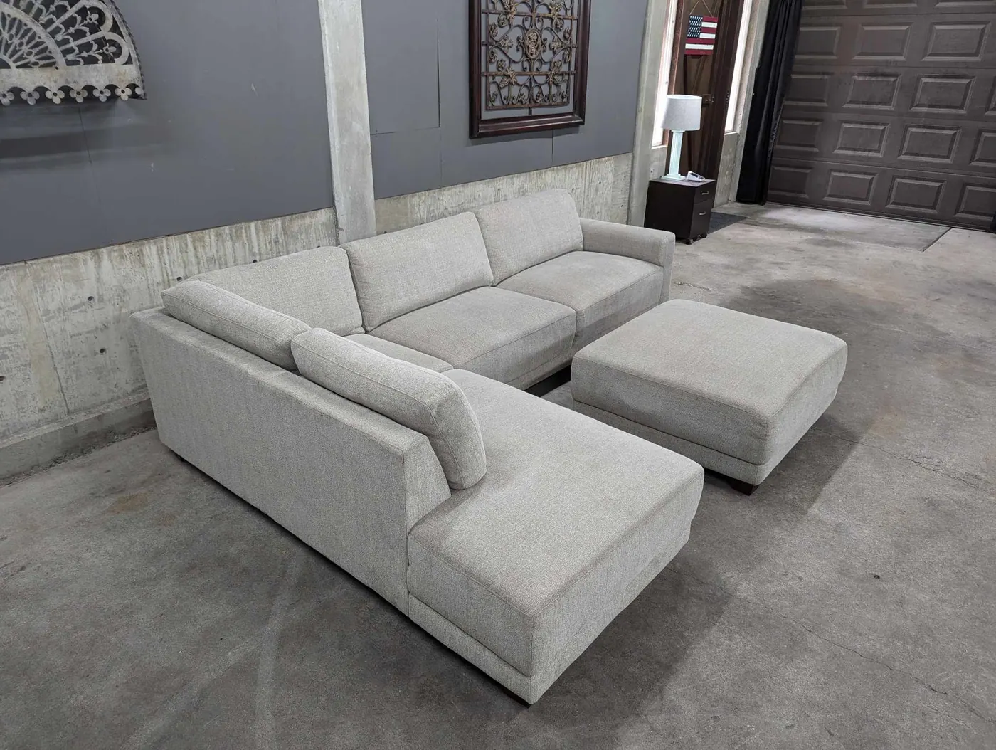 Raylin Fabric Sectional with Ottoman, view 6