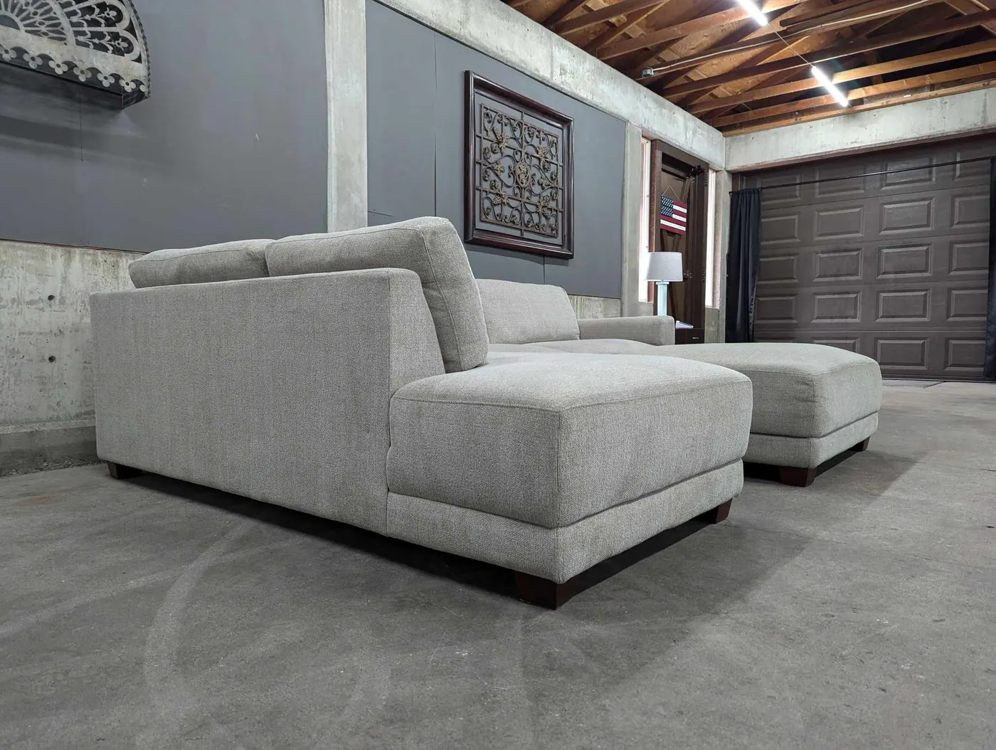 Raylin Fabric Sectional with Ottoman, view 5