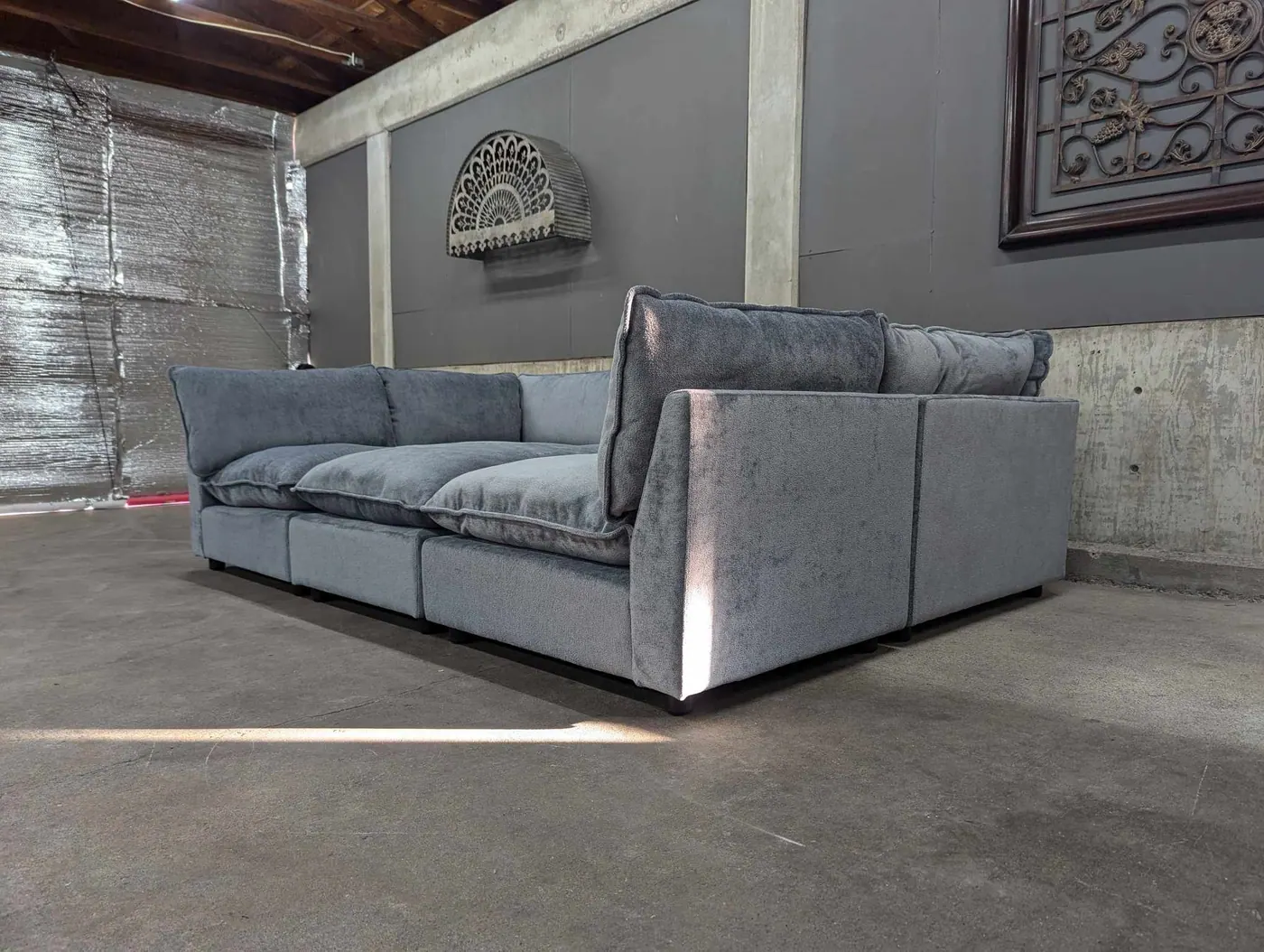 NEW Modular Blue/Gray Chenille Sectional, view 5
