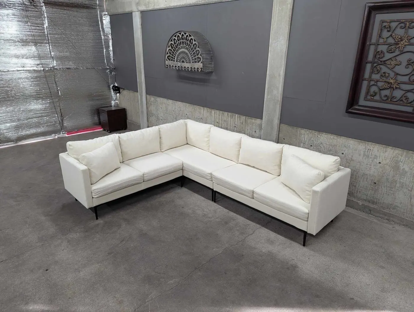 NEW Beige L-Shaped Sectional, view 4