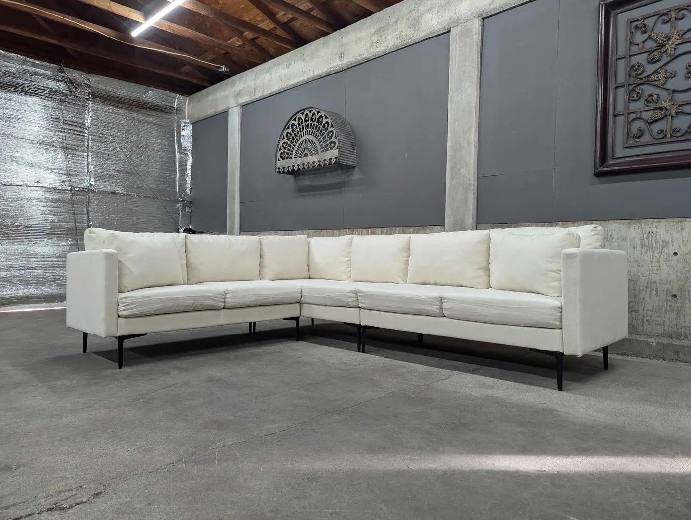 NEW Beige L-Shaped Sectional, view 3
