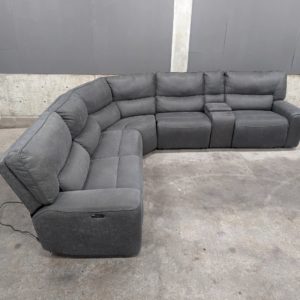 Modular Gray Sectional w/ Power Recliners and Headrests
