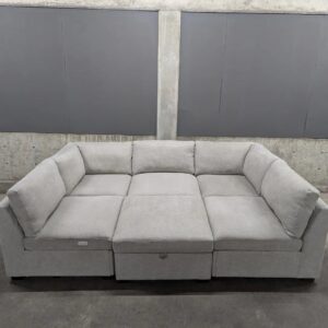 Gray Modular Sectional w/ Power Footrests