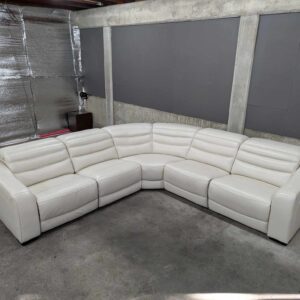 Top Grain Leather Ivory Sectional