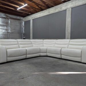 Top Grain Leather Ivory Sectional