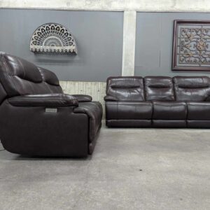 Top Grain Leather Power Reclining Sofa set