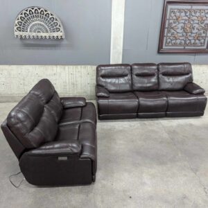 Top Grain Leather Power Reclining Sofa set