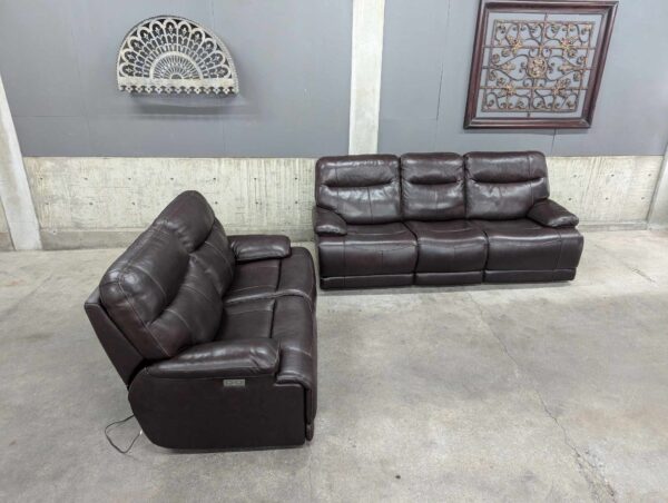 Top Grain Leather Power Reclining Sofa set - Image 2