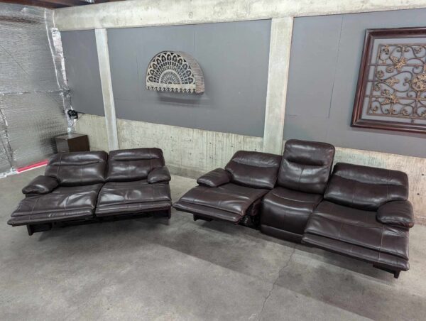 Top Grain Leather Power Reclining Sofa set - Image 8