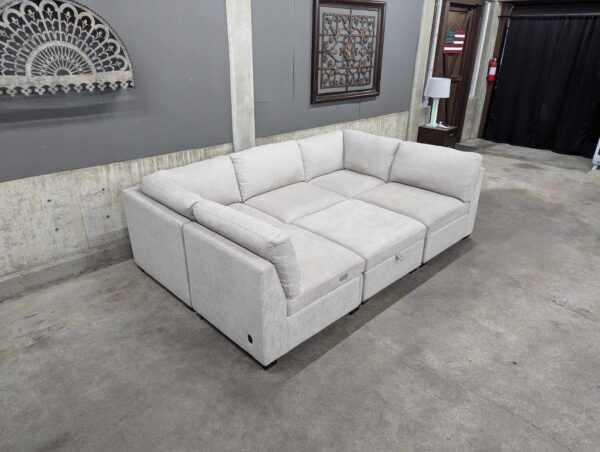 Light Gray Modular Sectional w/ Power Footrests - Image 4