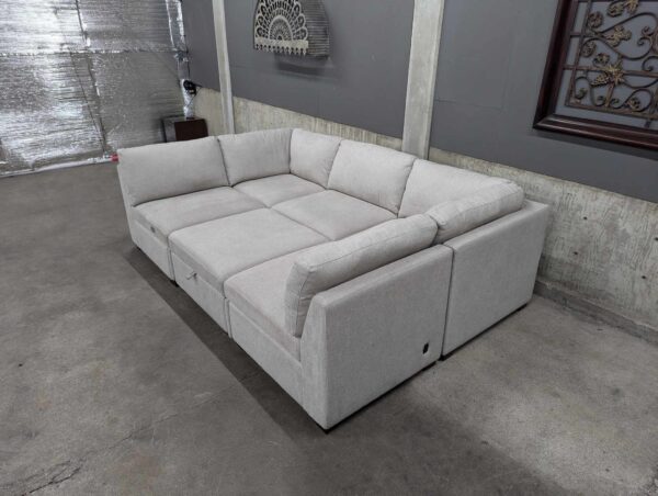 Light Gray Modular Sectional w/ Power Footrests - Image 6