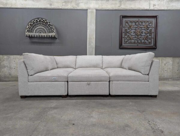 Light Gray Modular Sectional w/ Power Footrests