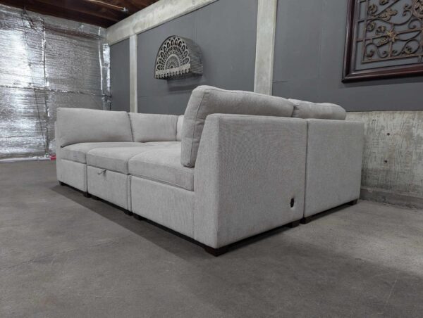 Light Gray Modular Sectional w/ Power Footrests - Image 5