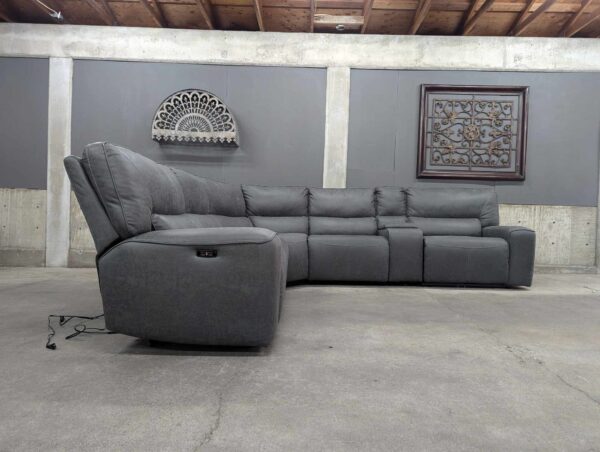 Gray Sweeney 6-Piece Sectional w/ Power Recliners & Headrests