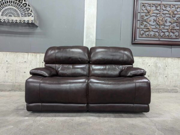 Leather Power Reclining Loveseat with Power Headrest