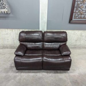 Leather Power Reclining Loveseat with Power Headrest